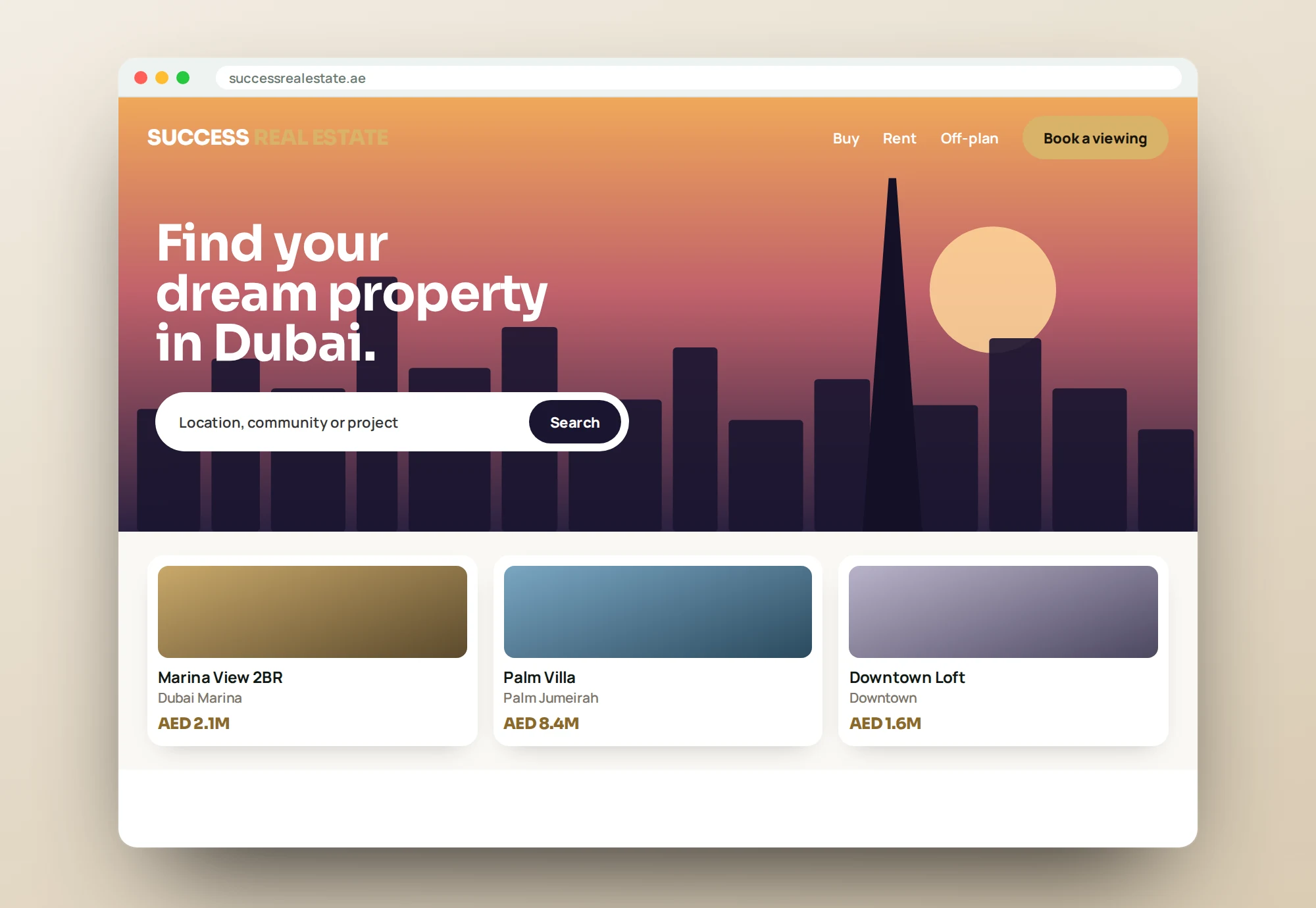 Success Real Estate website project by The Hazn