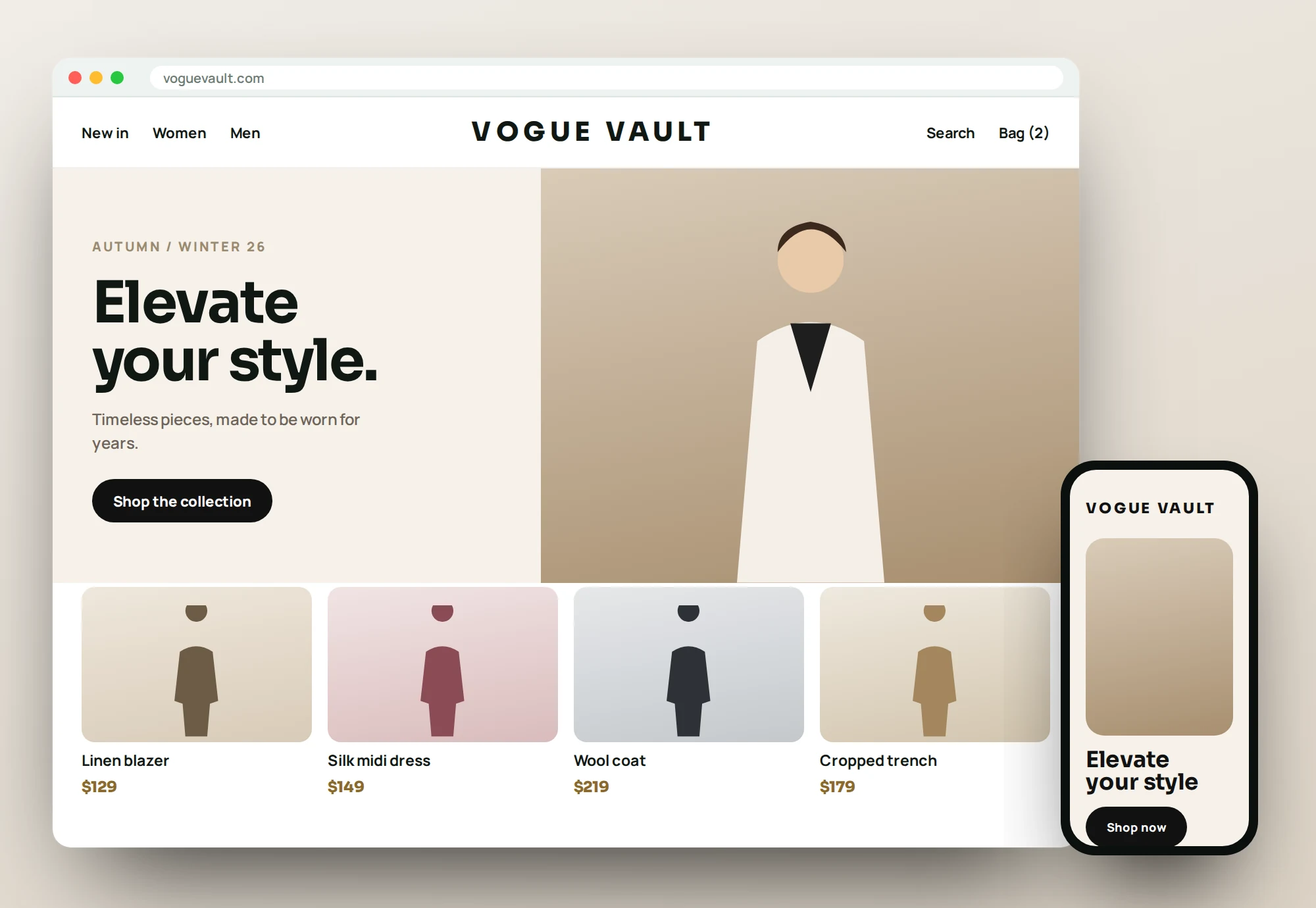 Vogue Vault website project by The Hazn